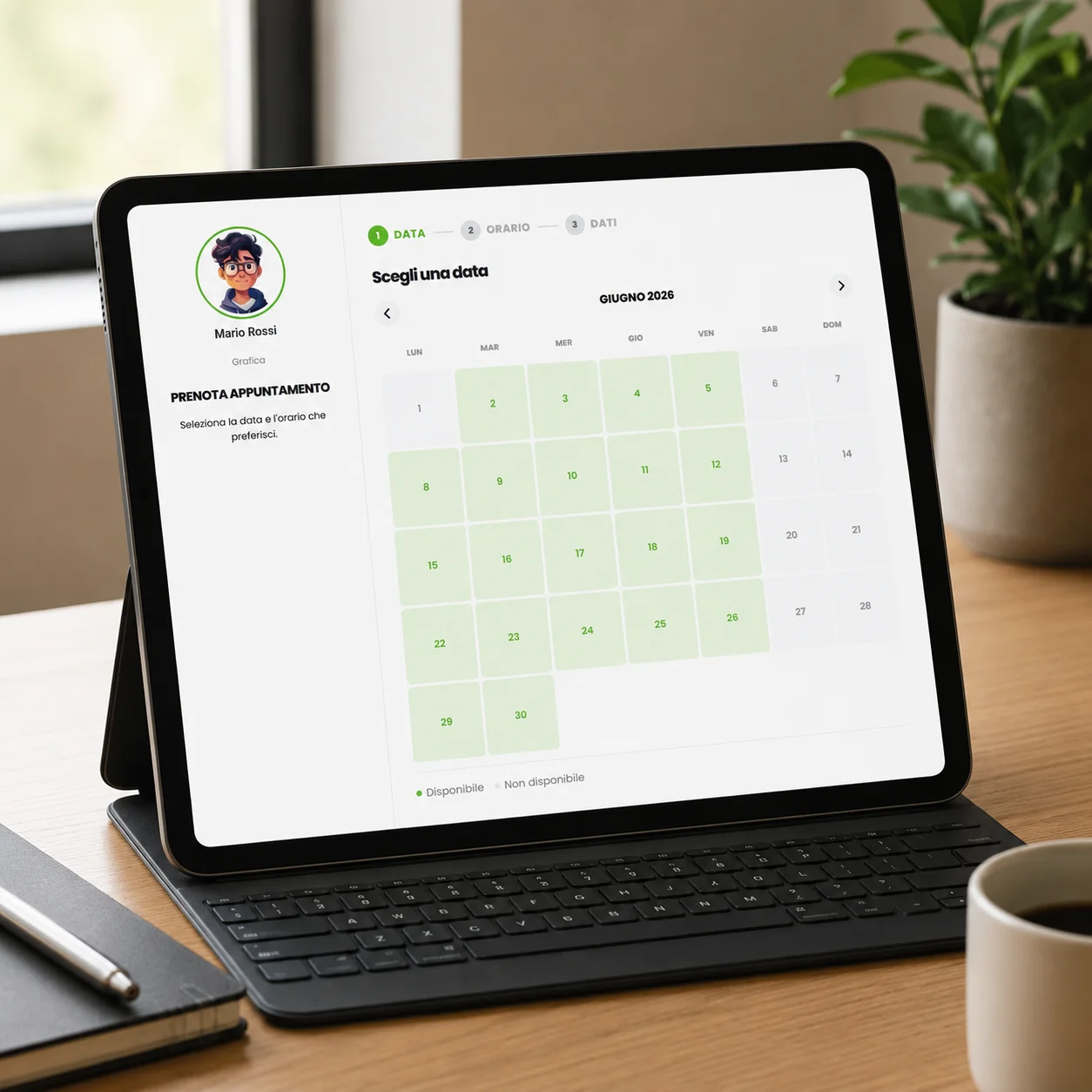 App - Seleziona il giorno sul calendario
