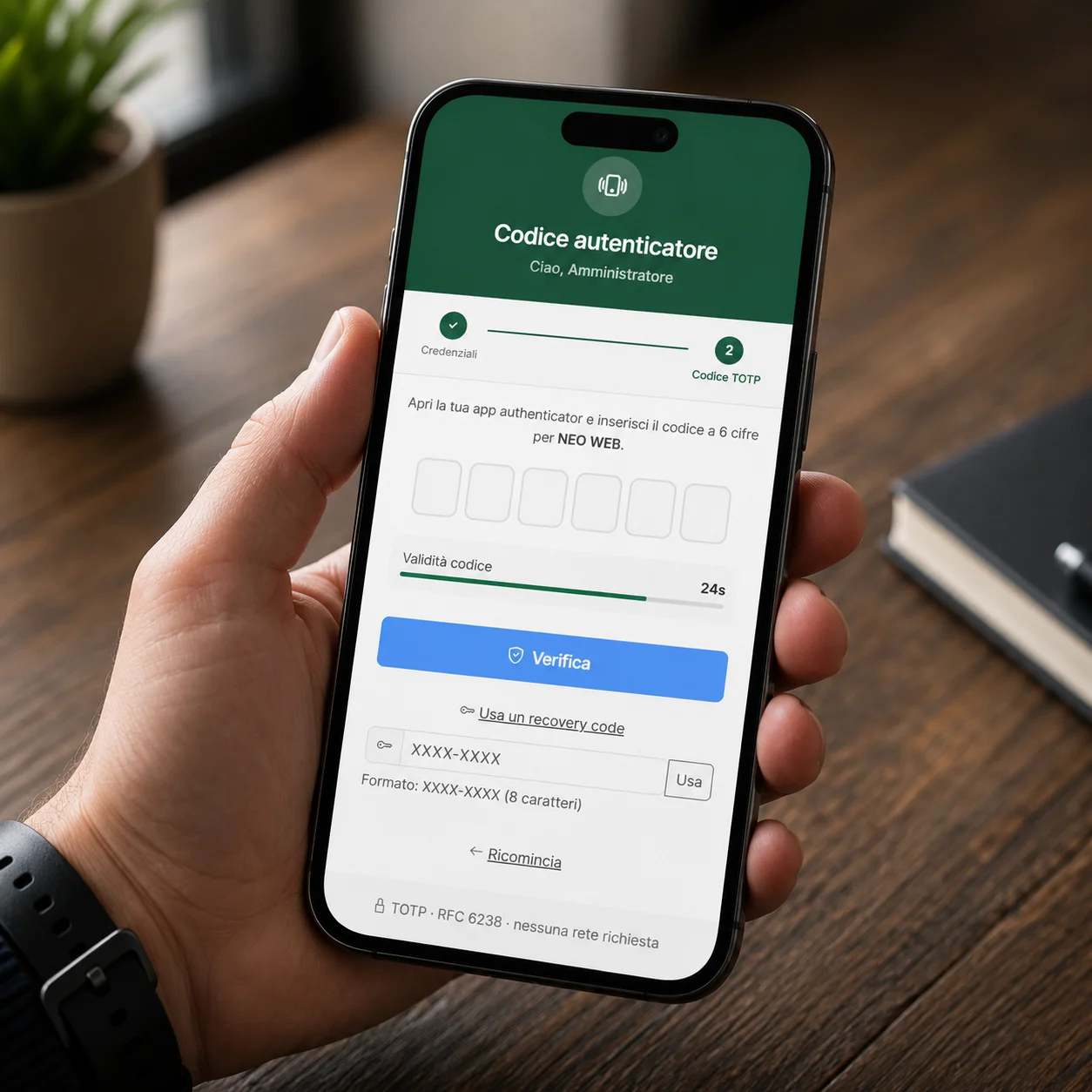 Codice o recovery code validi