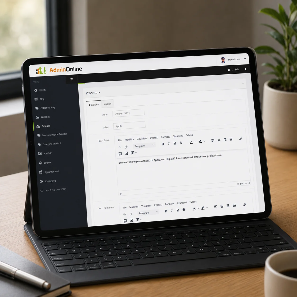 Amministrazione - Editor Contenuti