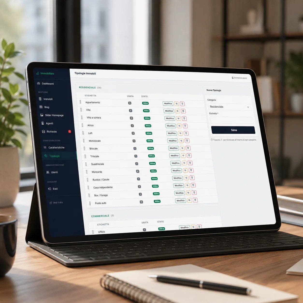 annello di controllo per gestione attività e statistiche