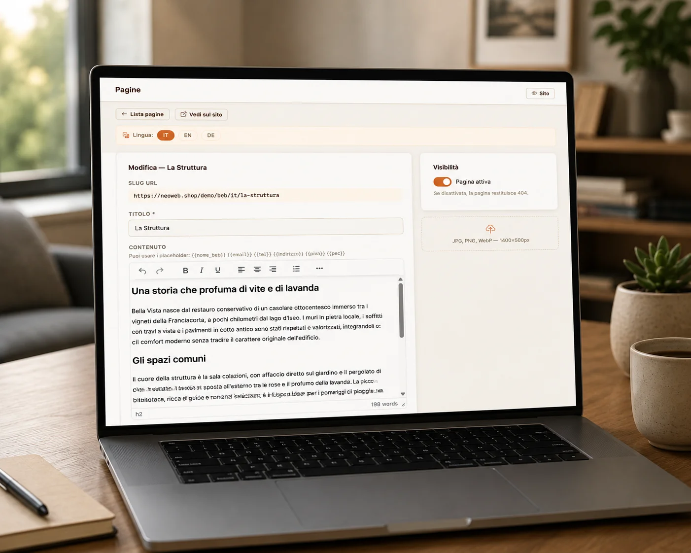 Gestione delle pagine informative